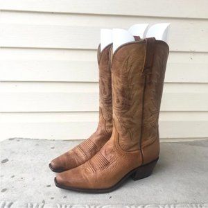 Charlie 1 Horse LUCCHESE Brown Womens Size 7 Cowboy Boots